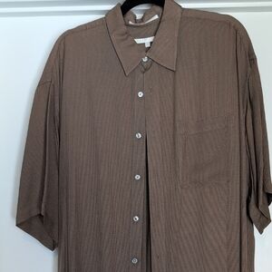 Perry Ellis Tan Casual Button-Down Shirt
